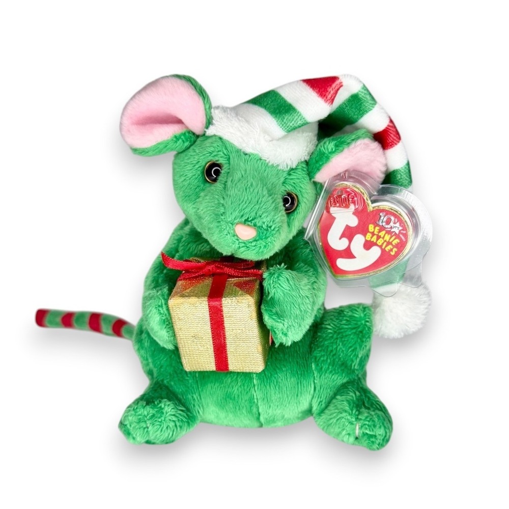 Tidings the Mouse | Christmas Gift Cutie | Mint Heart Tag TY Beanie Baby